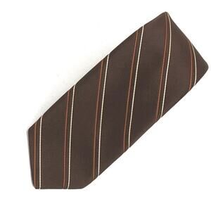 Brittania Vintage Striped Tie Brown Cream Orange
